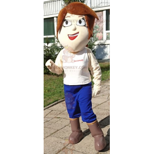Big Eyes Short Hair Woman BIGGYMONKEY™ Mascot Costume –