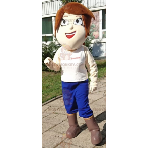 Stora ögon Kort hår Kvinna BIGGYMONKEY™ maskotdräkt -