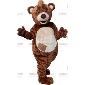 Καφέ και Λευκή Στολή μασκότ Teddy BIGGYMONKEY™ με λοφίο - Μασκότ αρκούδας - BIGGYMONKEY_07034 - BiggyMonkey.com