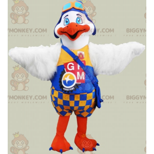  Λευκό και πορτοκαλί Bird Gull στολή μασκότ BIGGYMONKEY™ - Μασκότ πουλιών - BIGGYMONKEY_07038 - BiggyMonkey.com