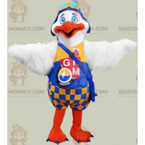 White and Orange Bird Gull BIGGYMONKEY™ Mascot Costume –