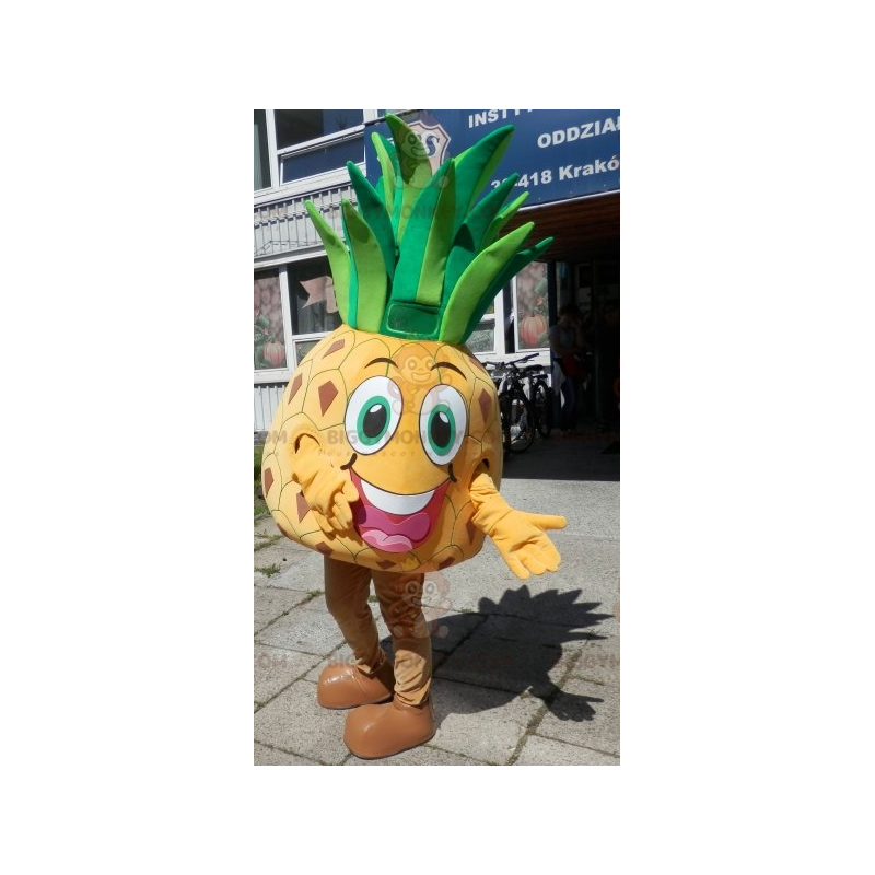 Costume de mascotte BIGGYMONKEY™ d'ananas jaune et vert géant.