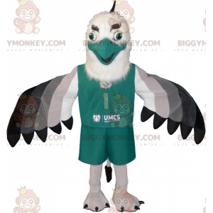 Disfraz de mascota BIGGYMONKEY™ Buitre gris, blanco y negro