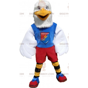 White Eagle BIGGYMONKEY™ Mascot Costume In Colorful Sportswear