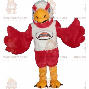Witte en rode vogeladelaar gier BIGGYMONKEY™ mascottekostuum -