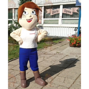 Big Eyes Short Hair Woman BIGGYMONKEY™ Mascot Costume –