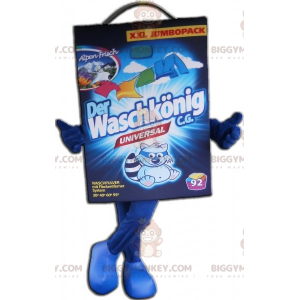 Traje de mascote de lavanderia de papelão azul para lavanderia