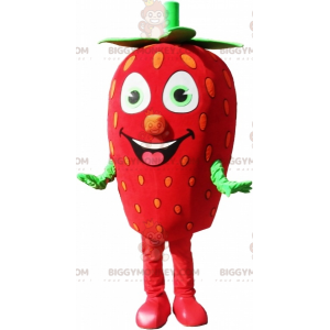 Riesen-Erdbeer-BIGGYMONKEY™-Maskottchen-Kostüm. Rote und grüne