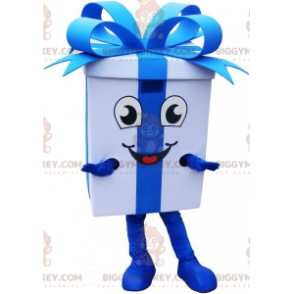 Riesiges weißes Geschenk BIGGYMONKEY™ Maskottchen-Kostüm mit