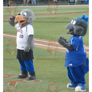 2 BIGGYMONKEY™s Gray Bird Eagles Mascot In Sportswear -