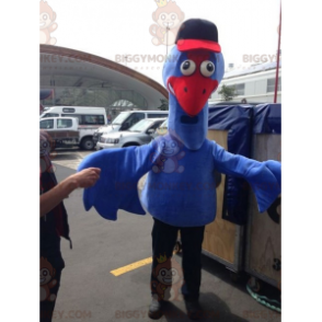Gigantisch BIGGYMONKEY™-mascottekostuum met blauwe en rode