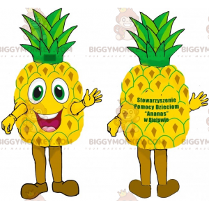 Costume da mascotte BIGGYMONKEY™ gigante giallo e verde ananas