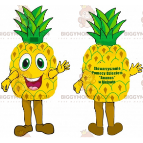 Costume da mascotte BIGGYMONKEY™ gigante giallo e verde ananas