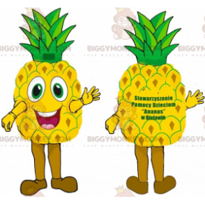 Costume de mascotte BIGGYMONKEY™ d'ananas jaune et vert géant