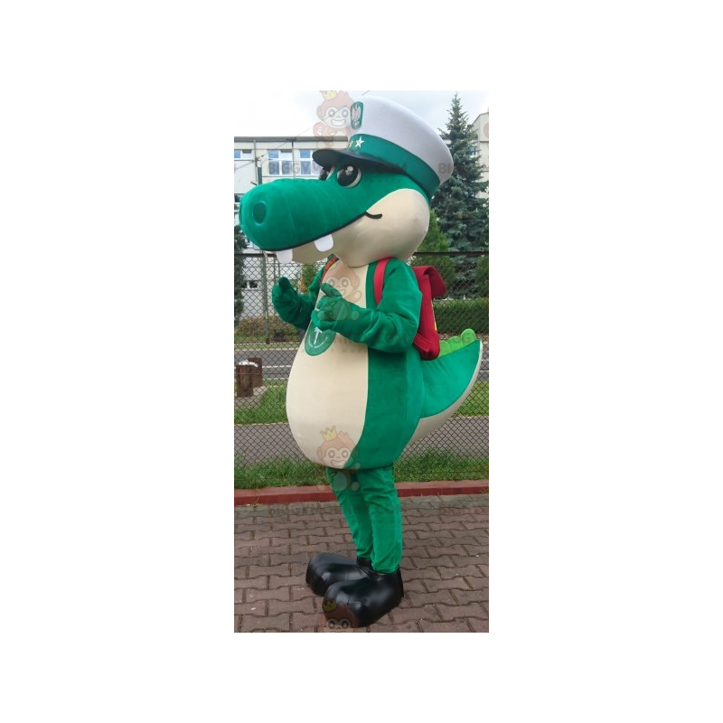 Costume de mascotte BIGGYMONKEY™ de crocodile vert avec une