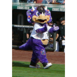 Purple Dragon Dinosaur BIGGYMONKEY™ Mascot Costume with