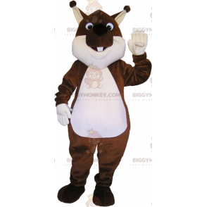 Disfraz de mascota BIGGYMONKEY™ de ardilla marrón y blanca muy