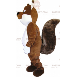 Disfraz de mascota BIGGYMONKEY™ de ardilla marrón y blanca muy