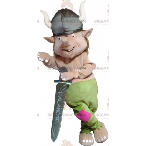 Στολή μασκότ Troll Leprechaun BIGGYMONKEY™ με κράνος Βίκινγκ - Ανθρώπινες Μασκότ - BIGGYMONKEY_07077 - BiggyMonkey.com