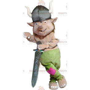 Kostým trolího skřítka BIGGYMONKEY™ s maskotem a vikingskou
