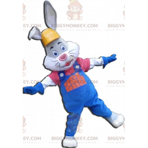 Grau-weißes Kaninchen BIGGYMONKEY™ Maskottchen-Kostüm mit