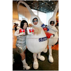 2 white BIGGYMONKEY™s mascot from the Durex brand -