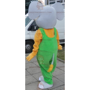 Disfraz de mascota BIGGYMONKEY™ Elefante gris y amarillo vestido con mono - Mascotas de elefante - BiggyMonkey.com