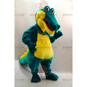 Soft and Fun Green and Yellow Crocodile BIGGYMONKEY™ Mascot