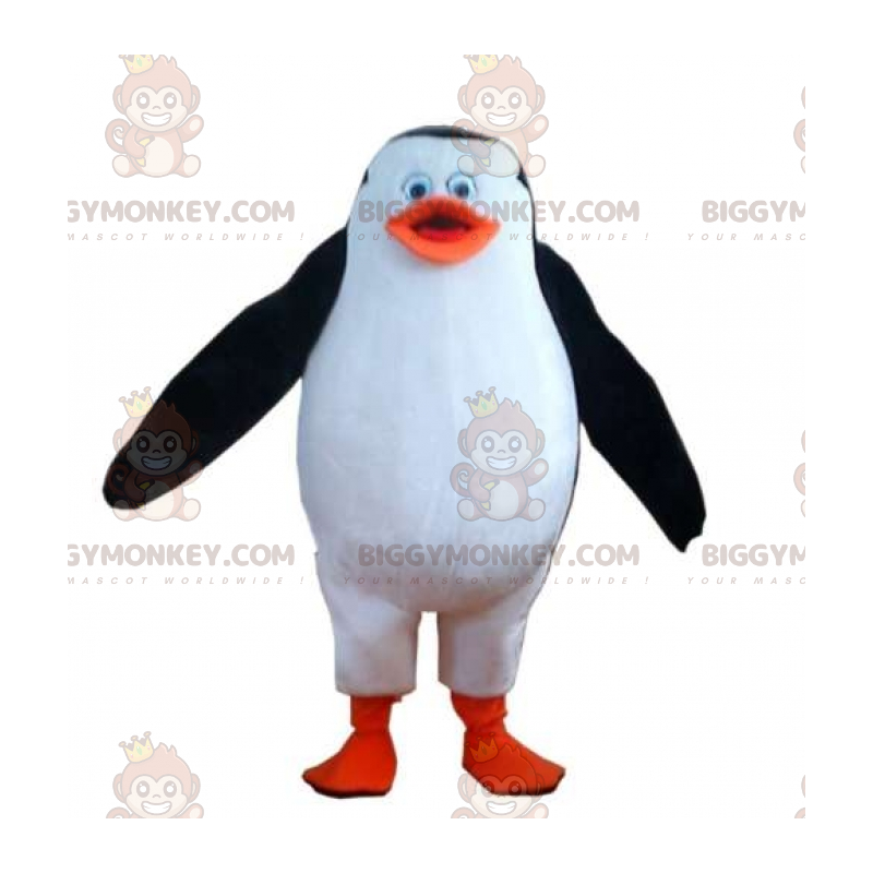 Traje de mascote roliço e fofo de pinguim preto e laranja Traje de mascote roliço e fofo de pinguim preto e laranja