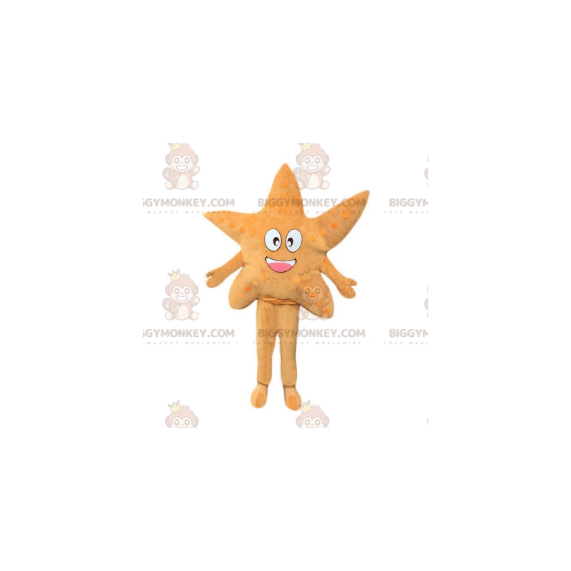 Cute Smiling Beige Starfish BIGGYMONKEY™ Mascot Costume -