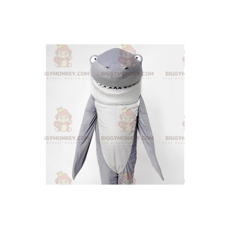 Geweldig en grappig BIGGYMONKEY™ mascottekostuum met grijze en Geweldig en grappig BIGGYMONKEY™ mascottekostuum met grijze en