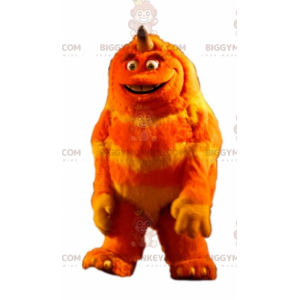 Costume mascotte BIGGYMONKEY™ mostro peloso arancione e giallo.