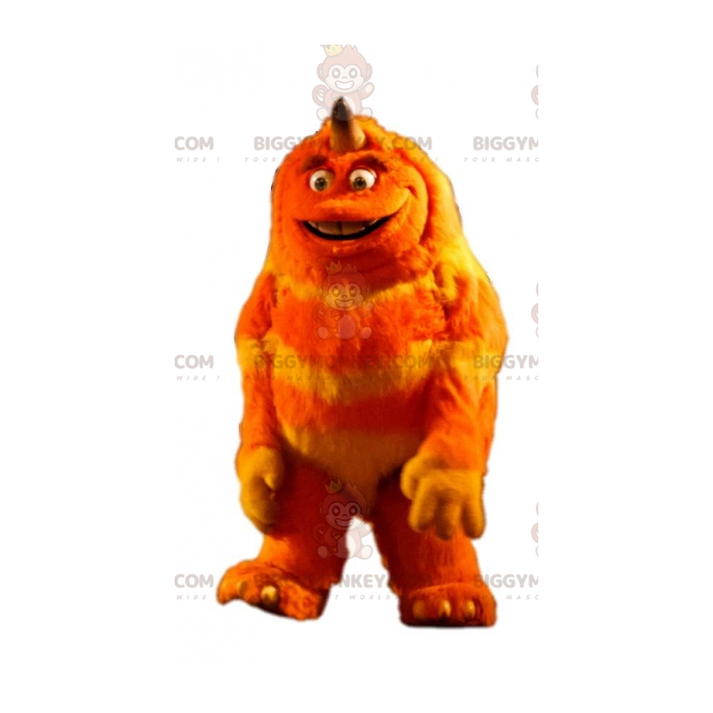Orange-gelbes pelziges Monster BIGGYMONKEY™ Maskottchen-Kostüm. Orange-gelbes pelziges Monster BIGGYMONKEY™ Maskottchen-Kostüm.
