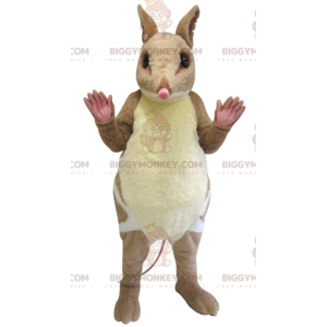 Velmi realistický kostým maskota BIGGYMONKEY™ s hnědobílou myší