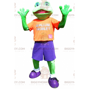 Green Frog BIGGYMONKEY™ Maskottchenkostüm in bunter