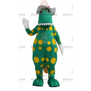 Στολή μασκότ BIGGYMONKEY™ Green Dinosaur Yellow πουά - Μασκότ δεινοσαύρων - BIGGYMONKEY_07101 - BiggyMonkey.com