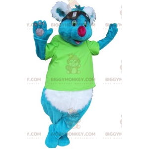 BIGGYMONKEY™ blå og hvid koala maskot kostume med solbriller -