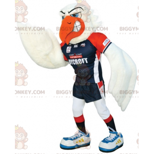 BIGGYMONKEY™ White Seagull Mascot Costume In Sportswear –