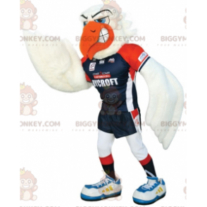 BIGGYMONKEY™ White Seagull Mascot Costume In Sportswear -