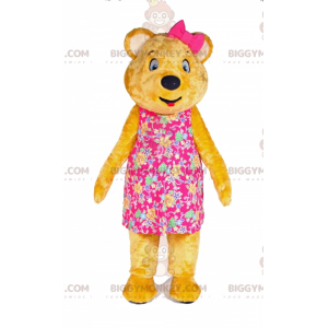 Yellow Teddy Bear BIGGYMONKEY™ Mascot Costume with Dress and