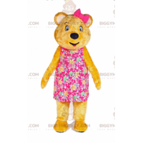 Traje de mascote de ursinho de pelúcia amarelo BIGGYMONKEY™ com