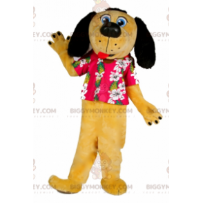 BIGGYMONKEY™ Mascot Costume Yellow and Black Dog Dressed in