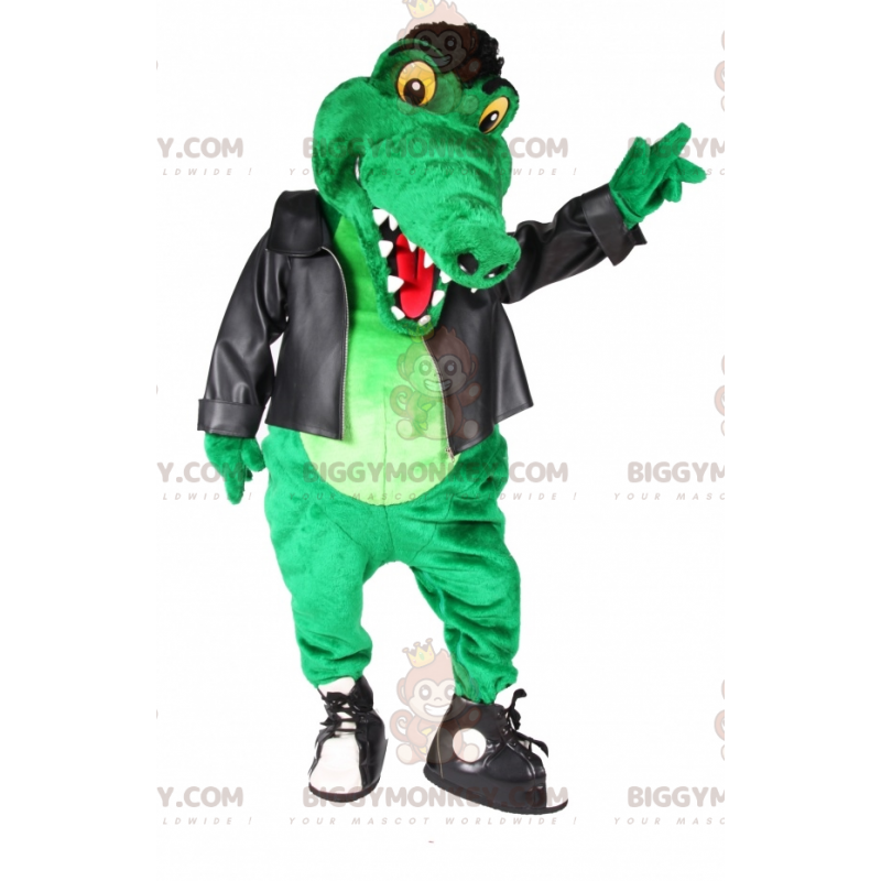 Traje de mascota BIGGYMONKEY™ Traje de rockero de cocodrilo Traje de mascota BIGGYMONKEY™ Traje de rockero de cocodrilo