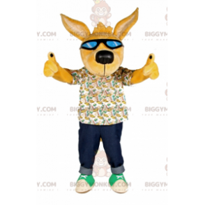 BIGGYMONKEY™ gul hundemaskotkostume med solbriller -