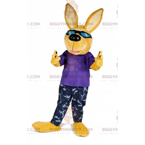 BIGGYMONKEY™ Geel mascottekostuum voor honden met zonnebril -