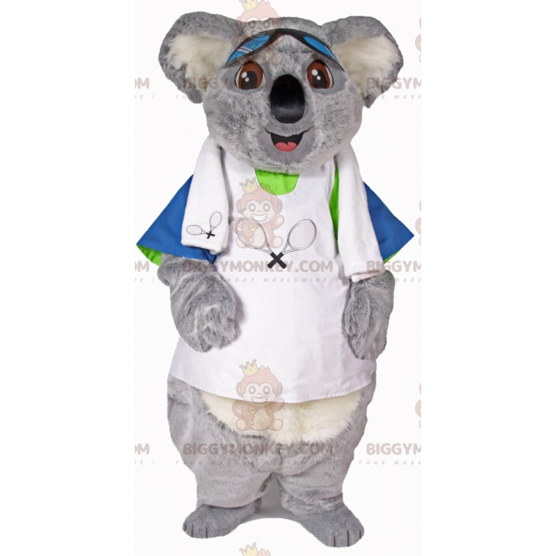 BIGGYMONKEY™ mascottekostuum van grijze en witte koala in BIGGYMONKEY™ mascottekostuum van grijze en witte koala in
