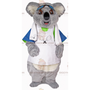 BIGGYMONKEY™ maskotkostyme av grå og hvit koala i tennisantrekk - Koala maskoter - BIGGYMONKEY_07124 - BiggyMonkey.com