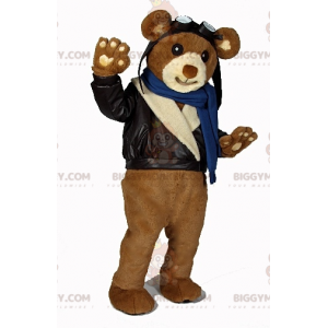 Costume de mascotte BIGGYMONKEY™ de nounours marron en tenue de