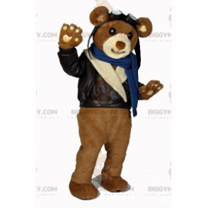 Traje de mascote BIGGYMONKEY™ ursinho marrom com roupa de