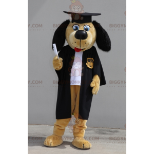 Diplom-Hund BIGGYMONKEY™ Maskottchen-Kostüm. Fresh Graduate